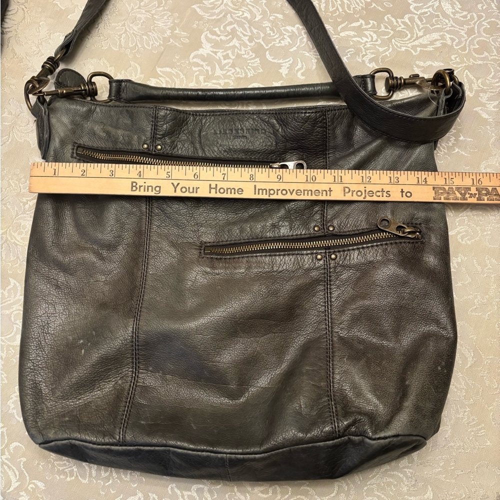 Liebeskind Berlin Dark Green Charcoal Gray Leather Shoulder Crossbody Bag - Picture 10 of 11